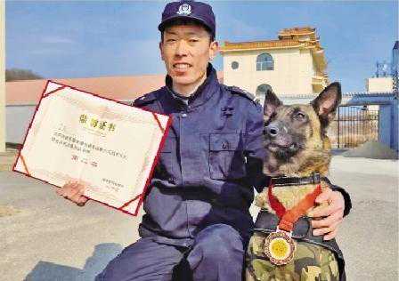 辽宁两岁警犬“师皮年”获评首批功勋犬